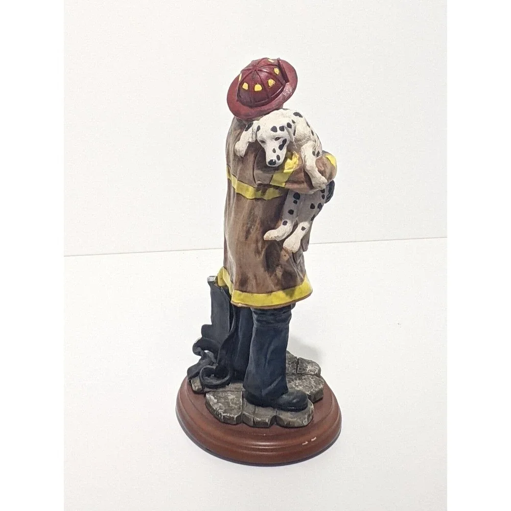 Fireman and Dalmatian Figurine Red Hats of Courage THANK YOU BOY 1999